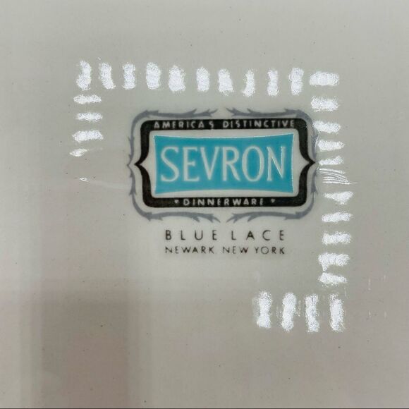 Vintage Mid-Century Homer Laughlin Sevron Blue Lace Platter - Picture 4 of 5